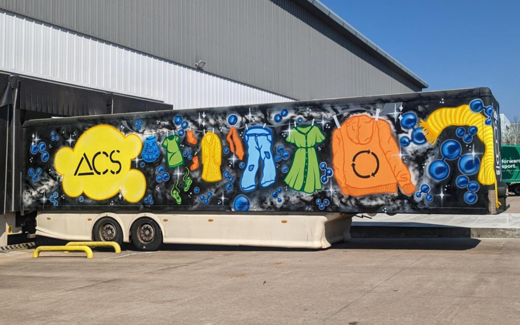 The finished Ozone mural onsite at ACS completed by the students from New College Lanarkshire